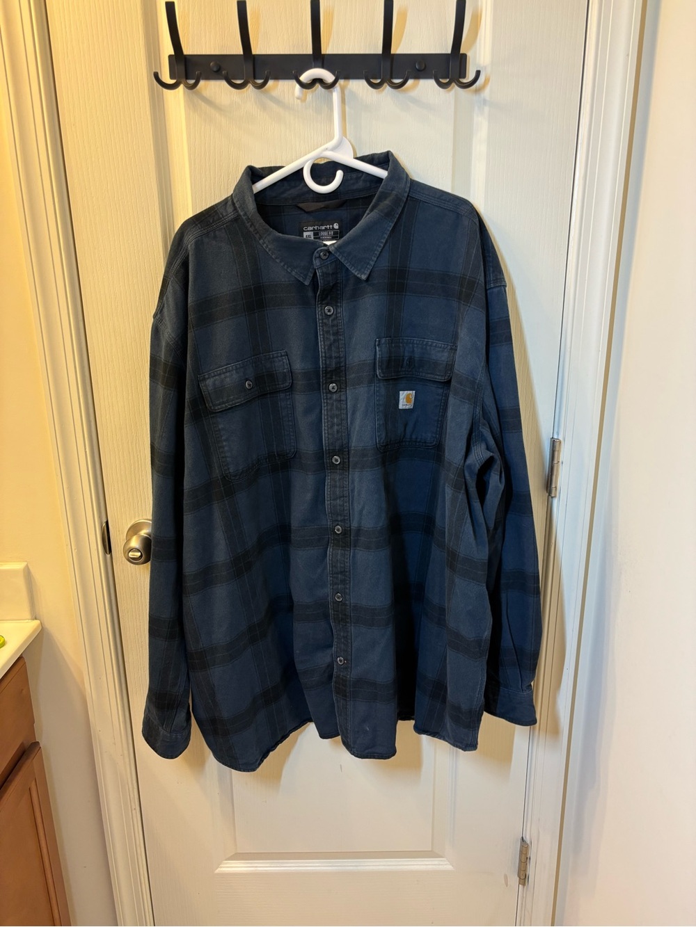 Carhartt Loose Fit Flannel Shirt Men's 4XL Heavyweight Plaid Button Up